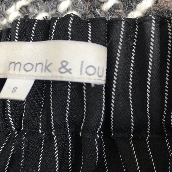 Monk and Lou cinch tied waist pinstripe trousers - Picture 3 of 3